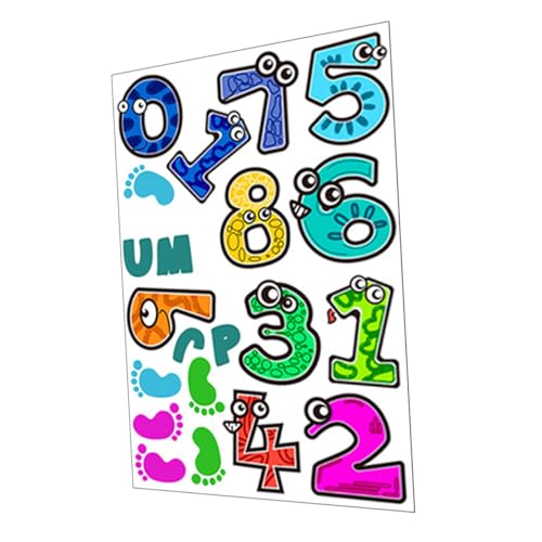 FUNOMOCYA Cartoon Zahlen Spiel Bodenaufkleber Abnehmbare Spielerische Fliesenaufkleber Dekorative Nummerngitter Sticker für Kinderzimmer Spielzimmer Kindergarten Buntes Lernspielzeug von FUNOMOCYA