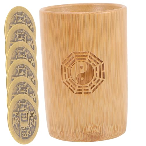 FUNOMOCYA Chinesisches Bambus Becher mit Kupfermünzen Traditionelle Divinationsspiel Zubehör für Familienfeiern Tempel Feng Shui Dekoration FUNOMOCYA Chinesisches Bambus Becher mit Kupfermünzen Traditionelle Divinationsspiel Zubehör für Familienfeiern Tempel Feng Shui Dekoration von FUNOMOCYA