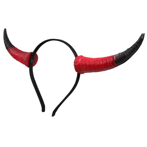 FUNOMOCYA Cosplay Horn Stirnband Damen Festival Haarschmuck Halloween Party Kopfschmuck Schafhorn Stil Rotes Ziegenhorn Accessoire FUNOMOCYA Cosplay Horn Stirnband Damen Festival Haarschmuck Halloween Party Kopfschmuck Schafhorn Stil Rotes Ziegenhorn Accessoire von FUNOMOCYA