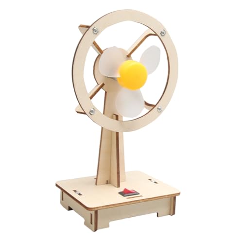 FUNOMOCYA DIY Holzventilator Bausatz Elektrischer Montagesatz für Mädchen und Jungen Wissenschaftsspielzeug Kreativität Feinmotorik und Technischem Verständnis für Schule und Familie von FUNOMOCYA