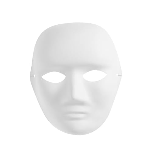 FUNOMOCYA DIY Weiße Pulp-maske Männerporträt Vollgesichtsmaske zum Bemalen Elastisches Band Bequemer Sitz Vielseitig für Kostüm Fasching Malspaß und Pädagogisches Basteln von FUNOMOCYA