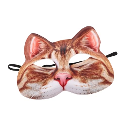 FUNOMOCYA Detaillierte Katzenmaske Damen Halbgesichts Masquerade Leichter Bequemer Cosplay Partyartikel für Halloween Tierdesign Dekorationsmaske für Erwachsene und Fotoshootings von FUNOMOCYA
