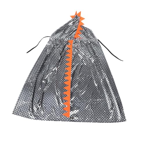 FUNOMOCYA Dino Kapuzen-umhang Silberner Halloween Dinosaurier Umhang für Kleinkinder Schnelles Anziehen Langlebiges Farbbeständiges Kostüm für Geburtstag Cosplay Fasching und Schulfeiern von FUNOMOCYA
