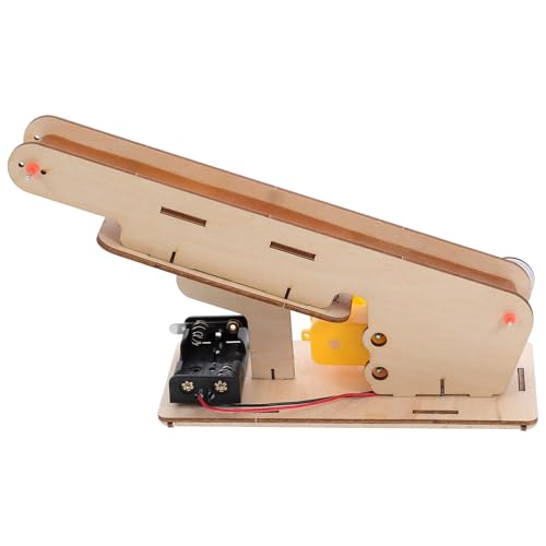 FUNOMOCYA Elektrisches Holzbaukasten Wissenschafts Experiment für DIY Elektrische Förderband Simulation Fördert Räumliches Denken und Technikverständnis Lernspielzeug für Schüler von FUNOMOCYA