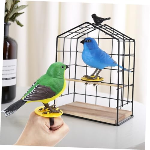 FUNOMOCYA Elektrisches Vogelspielzeug mit Stimme Interaktiver Kunststoff Vogel Realistische Vogelrufe Sprachaktivierte Induktion Kindersicheres Langlebiges Motorik Zufällige Zufällige Farbe von FUNOMOCYA