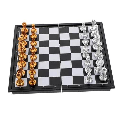 FUNOMOCYA Faltbares Magnetisches Schach Damespiel aus Langlebigem Kunststoff Tragbares Reisespiel für Erwachsene Fördert Gedächtnis und Konzentration Gesellschaftsspiel von FUNOMOCYA