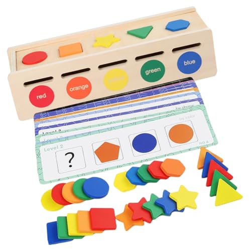 FUNOMOCYA Farbsortier holzspielzeug für Kleinkinder Handliches Formpuzzle Feinmotorik Sensorisches Lernspielzeug für Frühe Kindheit Unterstützt Farberkennung und Konzentration von FUNOMOCYA