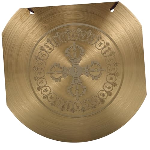 FUNOMOCYA Feng Shui Kupfer Gong mit Vajra Kleiner Gong für Hausdekoration Glücksbringer Entspannende Klänge Feng Shui Tischornament von FUNOMOCYA