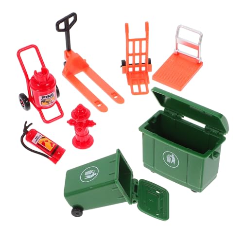FUNOMOCYA Feuerwehr Roleplay spielset für Realistische Simulation Feuerlöscher Mülltonne und Verkehrshindernissen Sicherer Lernspielzeug für Teamwork und Kreative Rollenspiele von FUNOMOCYA
