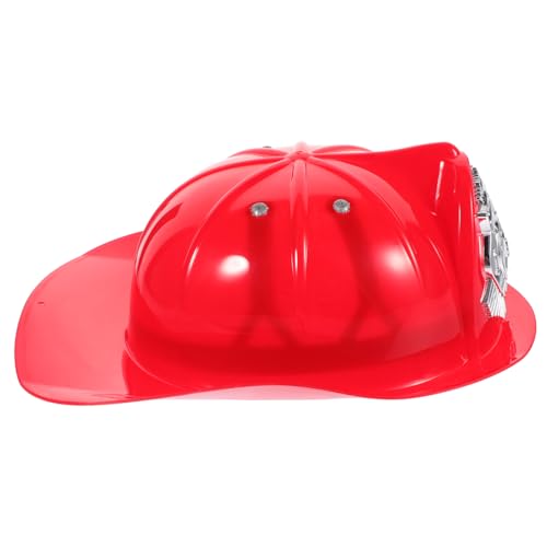 FUNOMOCYA Feuerwehrhelm Cosplay Feuerwehrmütze Feuerwehr Kostüm Zubehör aus Kunststoff Verstellbar Passend für Jungen und Mädchen für Rollenspiele Geburtstagsfeiern und Halloween von FUNOMOCYA