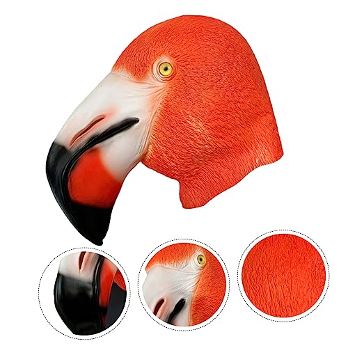 FUNOMOCYA Flamingo Ganzkopfmaske Party Kostümmaske Atmungsaktiv Vogelmaske für Halloween Karneval Cosplay Erwachsene Material Langlebig und Komfortabel von FUNOMOCYA