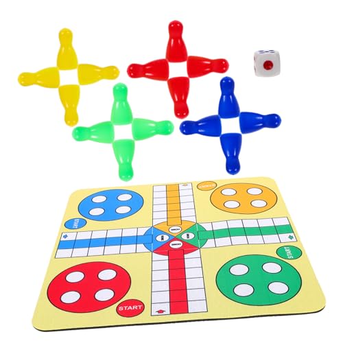 FUNOMOCYA Flying Chess Spielset Tragbares Schachspielbrett für Party und Reisen Wiederverwendbares Brettspiel mit Glatter Oberfläche Leicht und Kompakt für Familie und Freunde von FUNOMOCYA