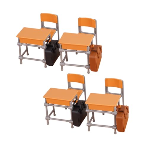 FUNOMOCYA Gelbe Tische Stühle Rucksäcke für Puppenhaus Robuste Kunststoffmöbel für Kreative Spielideen und Fotodekoration von FUNOMOCYA