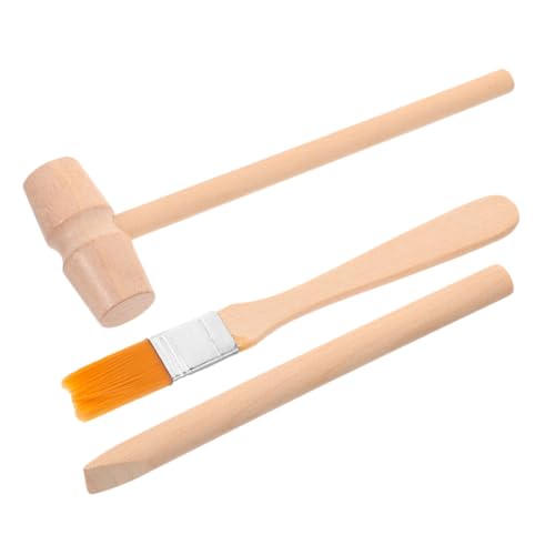 FUNOMOCYA Grabwerkzeug aus Holz mit Hammer Meißel und Pinsel Pädagogisches Ausgrabungsspielzeug für Jungen und Mädchen Feinmotorik und Entdeckungsfreude von FUNOMOCYA