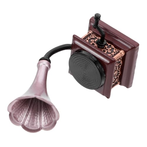 FUNOMOCYA Grammophon-Modell Vintage -Phonographenmodell Mini -Plattenspieler für Kleinkinder Vintage Phonograph Gramophon kleines Phonographenmodell -Plattenspieler Plastik von FUNOMOCYA