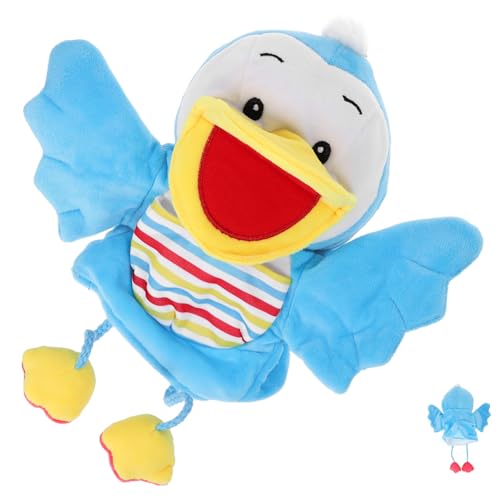 FUNOMOCYA Großer Beweglicher Handpuppen Ente aus Plüsch Tier Handpuppe für Geschichtenerzähler für Fördert Motorik und Kommunikation Weiches Material für Interaktives von FUNOMOCYA