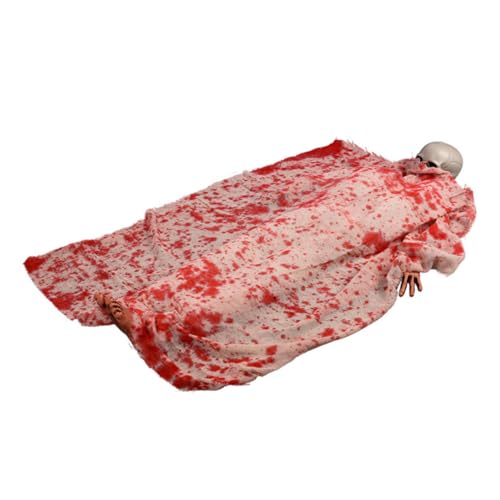 FUNOMOCYA Gruselige Halloween Dekoration Outdoor Blutige Leiche Requisite mit LED Augen Soundaktiviert Zurück von Toten für Spukhaus Party Garten Dekor Wetterfest und Langlebig von FUNOMOCYA