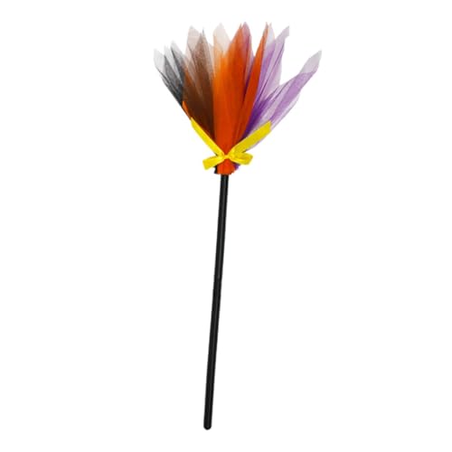 FUNOMOCYA Halloween Hexenbesen Buntes Design Halloween Requisit für Cosplay Party Deko Hexenkostüm Zubehör für Gruselige Verkleidungen und Rollenspiele von FUNOMOCYA