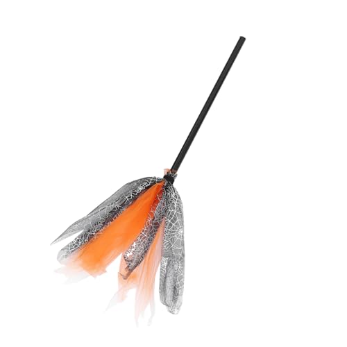 FUNOMOCYA Halloween Hexenbesen Dekoration Kinderbesen mit Spinnennetz Leichtes Halloween Deko Prop für Mädchen Kreative Party Deko Langlebiges Kunststoffmaterial Pumpkin FUNOMOCYA Halloween Hexenbesen Dekoration Kinderbesen mit Spinnennetz Leichtes Halloween Deko Prop für Mädchen Kreative Party Deko Langlebiges Kunststoffmaterial Pumpkin von FUNOMOCYA