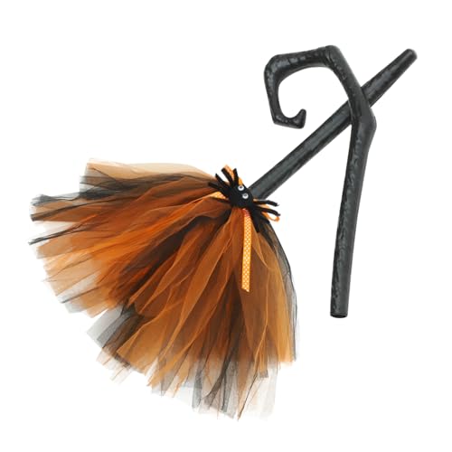 FUNOMOCYA Halloween Hexenbesen Gazematerial Langlebiger Hexenbesenstiel Dekoratives Hexen Accessoire für Halloween Party Cosplay und Kostüm Zubehör Wiederverwendbar und Handlich von FUNOMOCYA