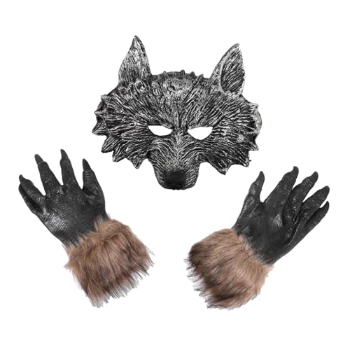 FUNOMOCYA Halloween Kostüm Wolf Maske und Handschuhe Langlebiges Material Unisex Cosplay Zubehör für Party und Tanz Teiliges Wolfskostüm für Damen und Herren FUNOMOCYA Halloween Kostüm Wolf Maske und Handschuhe Langlebiges Material Unisex Cosplay Zubehör für Party und Tanz Teiliges Wolfskostüm für Damen und Herren von FUNOMOCYA
