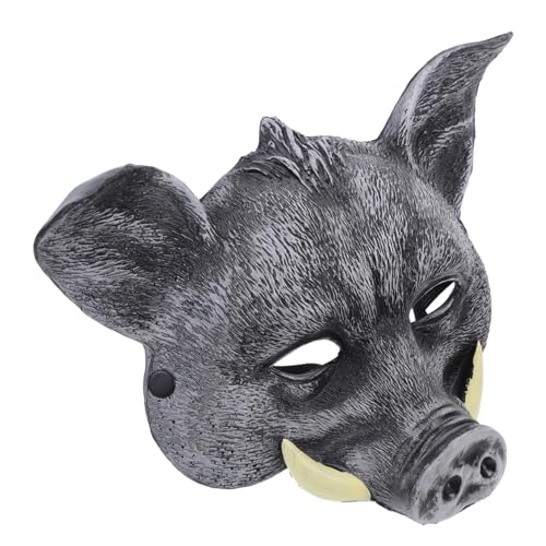 FUNOMOCYA Halloween Wildschwein Maske PU Schaum Tiermaskerade Party Zubehör für Fasching Karneval Cosplay Erwachsene Schwarz FUNOMOCYA Halloween Wildschwein Maske PU Schaum Tiermaskerade Party Zubehör für Fasching Karneval Cosplay Erwachsene Schwarz von FUNOMOCYA