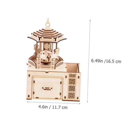 FUNOMOCYA Handgefertigtes Holz Puzzle Musikspieluhr Karussell DIY Bausatz Puzzle für Kreatives Lernspielzeug Wohnaccessoire von FUNOMOCYA