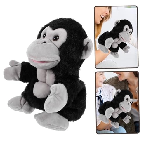 FUNOMOCYA Handpuppe Gorilla Plüsch Tierhandpuppe für Junge Mädchen Monate Fördert Motorische Fähigkeiten Sprache und Kommunikation Buntes Kuschelspielzeug für Interaktives von FUNOMOCYA