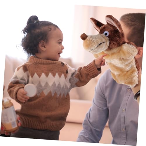 FUNOMOCYA Handpuppe Großer Grauer aus Weichem Material Interaktives Puppenspielzeug für Rollenspiele und Geschichtenerzählen Pädagogisches Plüschtier für Vielseitig Einsetzbar Beim Spiel von FUNOMOCYA