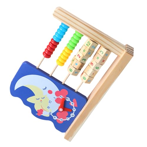 FUNOMOCYA Holz Abakus Lernspielzeug mit Monduhr Rechenhilfe aus Hochwertigem Holz für Schüler Mathematischen Fähigkeiten und Gehirnentwicklung von FUNOMOCYA
