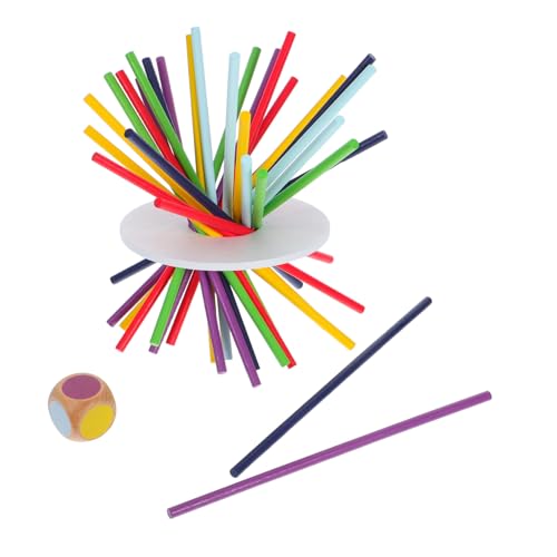 FUNOMOCYA Holz Balance Stäbchen Set Bunt Motorisches Lernspielzeug Konzentration Räumlichem Bewusstsein und Sozialkompetenz Pädagogisch Wertvolles Balancierspielzeug für Kleinkinder von FUNOMOCYA