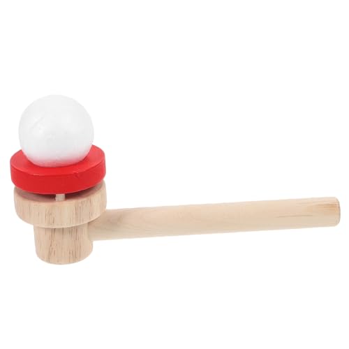 FUNOMOCYA Holz Blasball Gleichgewichts Ball Schweben Spiel für Motorische Entwicklung und Hand Augen koordination Pädagogisches Freizeitspielzeug aus Sicherem Naturholz Roter Schwebender von FUNOMOCYA
