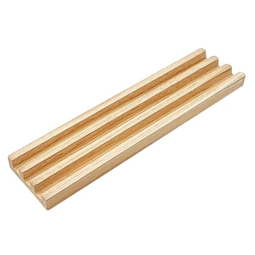 FUNOMOCYA Holz Domino Halter mit Anti rutsch Basis Stabiles Domino Rack für Spielsteine und Alphabet Karten Natürlicher Holzständer mit Glatten Kanten Leichtes Design für Erwachsene und von FUNOMOCYA
