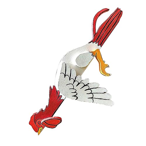 FUNOMOCYA Holz Huhn Figurine Lustige Holz Deko für Garten Türrahmen Lebensechte Hühner Statue als Kreative Gartenverzierung Langlebiges Material für Vielfältige Einsatzmöglichkeiten von FUNOMOCYA