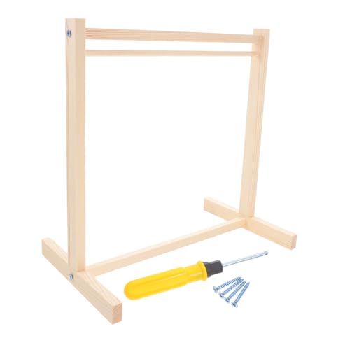 FUNOMOCYA Holz Puppen Kleiderständer Einzelschicht mit Schraubwerkzeug Stabiler Garderobenständer für Puppenkleider Stilvolles Kleiderschrank Accessoire für Puppenhaus und Shower von FUNOMOCYA
