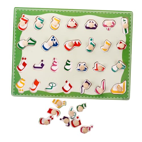 FUNOMOCYA Holz Puzzle Arabisches Alphabet Lernspielzeug für Kognitives Montessori Spiel für Logisches Robustes Holzmaterial Farbenfrohes Pädagogisches für Vorschulkinder von FUNOMOCYA
