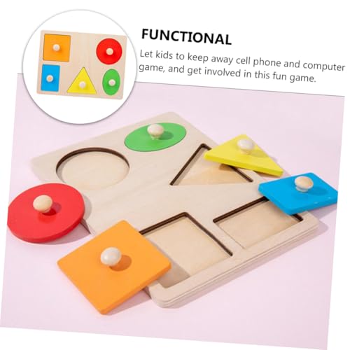 FUNOMOCYA Holz Puzzle Geometrische Formen Klassifizierungsbrett Lernspielzeug Montessori Pädagogisch Fördert Farb Formwahrnehmung Jungen Mädchen Ab Jahre von FUNOMOCYA