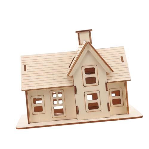 FUNOMOCYA Holz Puzzle Haus Modell Bausatz DIY Holzhaus zum Selberbauen für Erwachsene Leichtes Holzmaterial Feine Verarbeitung Handwerkliche Bastelarbeit für Kreativen Bauspaß von FUNOMOCYA