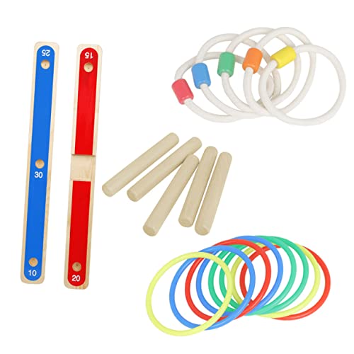 FUNOMOCYA Holz Ringwurfspiel für Buntes Interaktives Wurfspiel für Drinnen und Draußen Pädagogisches Farbenlernen und Eltern Junge Mädchen Interaktion Robust und Langlebig als von FUNOMOCYA