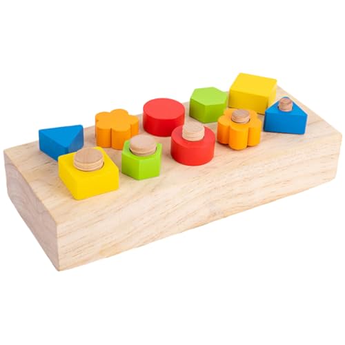 FUNOMOCYA Holz Schraubspielzeug für Kleinkinder Montessori Lernspielzeug Feinmotorik und Farb Formenerkennung Sicher und Leicht Pädagogisches Puzzle für Junge Mädchen von FUNOMOCYA