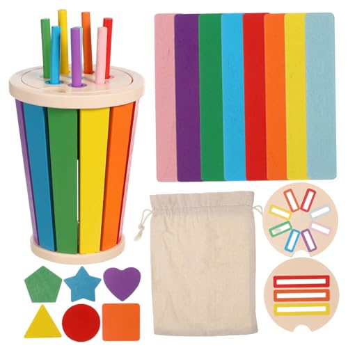 FUNOMOCYA Holz Sortierspielzeug mit Farben und Formerkennung Montessori Lernspielzeug für Vorschulkinder Robustes Farb und Formsortierset aus Holz Sensorisches Lernspiel für Feinmotorik und von FUNOMOCYA