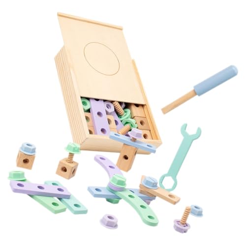 FUNOMOCYA Holzbaukasten mit Schraubendreher und Werkzeugen Stabiles DIY Lernspielzeug für Kreative Frühförderung Pädagogisches Werkzeugspielzeug für Jungen und Mädchen Ab Jahren von FUNOMOCYA