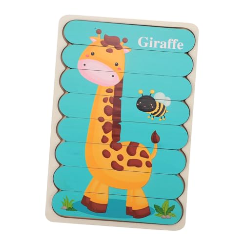FUNOMOCYA Holzpuzzle mit Zebra Giraffe Pädagogisches Lernspielzeug Feinmotorik Farberkennung und Logischem Denken für Kleinkinder und Vorschulkinder von FUNOMOCYA