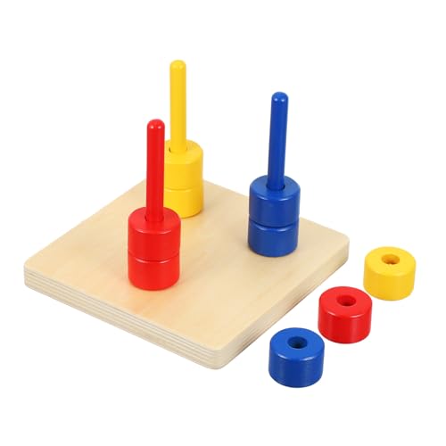 FUNOMOCYA Holzspielzeug Farb Formerkennung Säulenspiel für Kleinkinder Montessori Lernspielzeug zur Feinmotorik und Farberkennung Sicher für Junge Mädchen von FUNOMOCYA