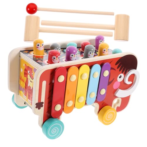 FUNOMOCYA Holzspielzeug Pounding Toy für Kleinkinder Pädagogisches Hämmer Natürlichem Holz Sichere Glatte Oberfläche Farbige Lernfunktion Geeignet für Eltern Junge Mädchen interaktion von FUNOMOCYA