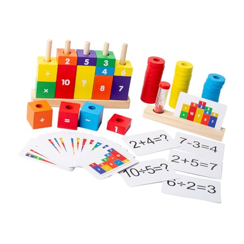 FUNOMOCYA Holzspielzeug Zahlen Rechenspielzeug Lernspielzeug Bunte Bausteine Montessori Arithmetik Lernhilfe Frühe Jungen Mädchen von FUNOMOCYA