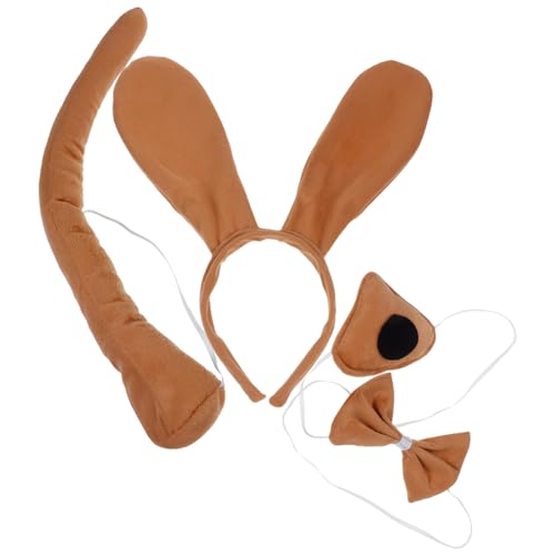 FUNOMOCYA Hundekostüm Set mit Süßem Stirnband Fliege Realistischer Hundemaske und Tierisches Partyzubehör für Fasching Cosplay Halloween und Geburtstagsfeiern von FUNOMOCYA