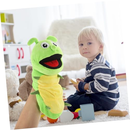 FUNOMOCYA Interaktive Plüsch Raupen handpuppe Beweglicher Mund Kuscheliges Stofftier für Geschichten Erzählen Pädagogisches für Erwachsene Leicht Waschbar von FUNOMOCYA