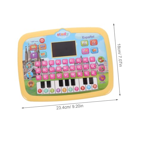 FUNOMOCYA Interaktives Zweisprachiges Lerntablet für Kleinkinder mit LED Bildschirm Spanisches Vokabular Spielerisches Lernen mit Musik und Zahlen Pädagogisches für Jungen und Mädchen von FUNOMOCYA