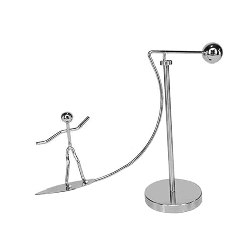 FUNOMOCYA Iron Tumbler Balance Toy Surfing Man Schreibtischdekoration Kinetisches Schaukel Ornament für Physikbegeisterte und Bürogestaltung von FUNOMOCYA